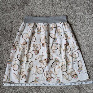 Bicycle Print A-line Skirt